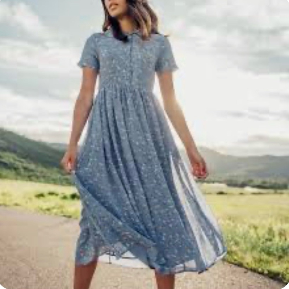 JessaKae Blue Floral  Dress
